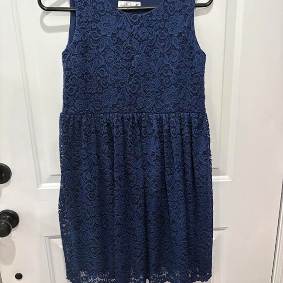 Navy Blue Lace Dress size 18.5  Flower Girl - Picture 1 of 3